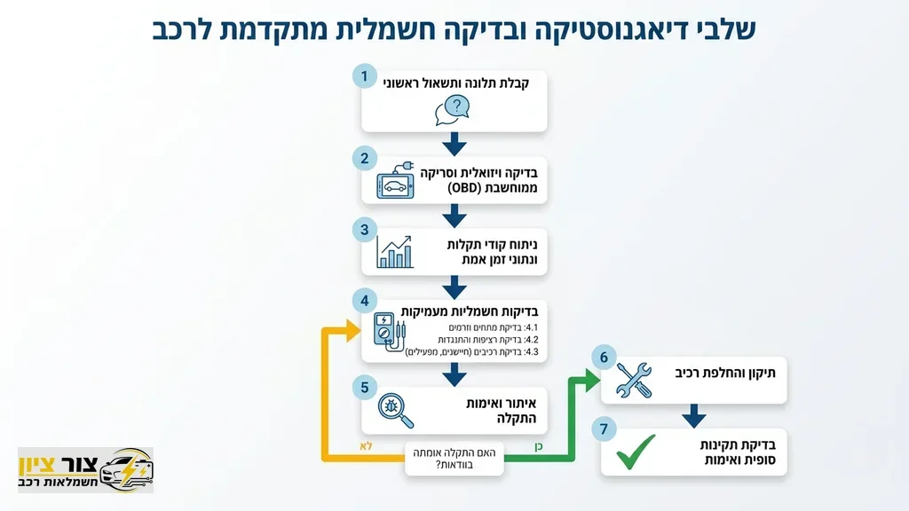 נוצר על ידי מודל בינה מלאכותית Gemini Pro חשמלאי רכב מבצע דיאגנוסטיקה עם סורק תקלות מתקדם